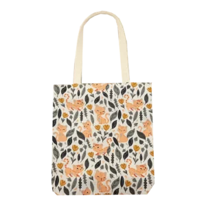 Tas Tote Bag Kanvas Tote-41 Cat Broken White